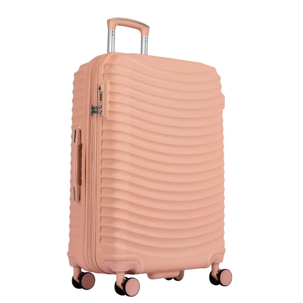 Mala de Viagem Grande com Rodas 360° Vega 3T Laranja - Coral Rosa 2