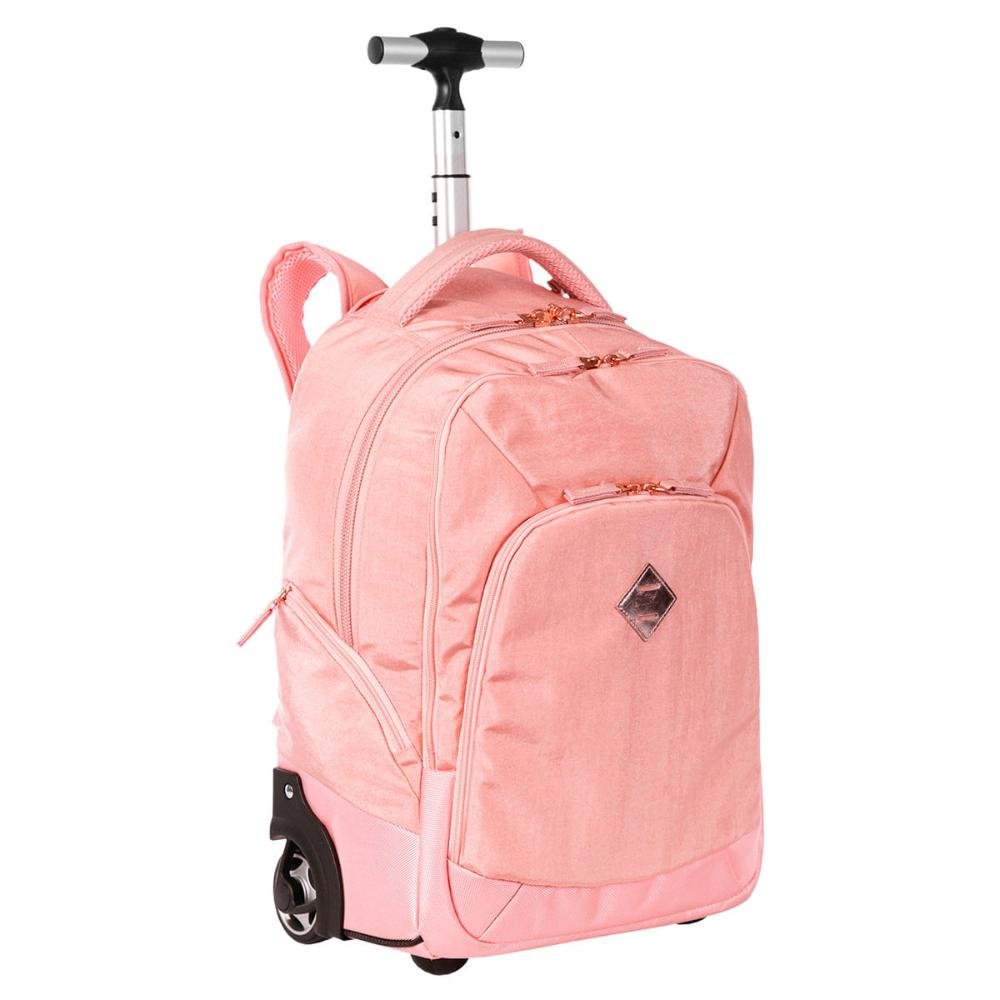 Mochila Carrinho 2 Compartimentos Sestini Rolling Grande - Metálico Rosa Rosa 2