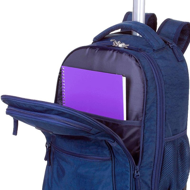 Mochila Carrinho 4 Rodas Sestini Rolling Crinkle - Azul Azul 7