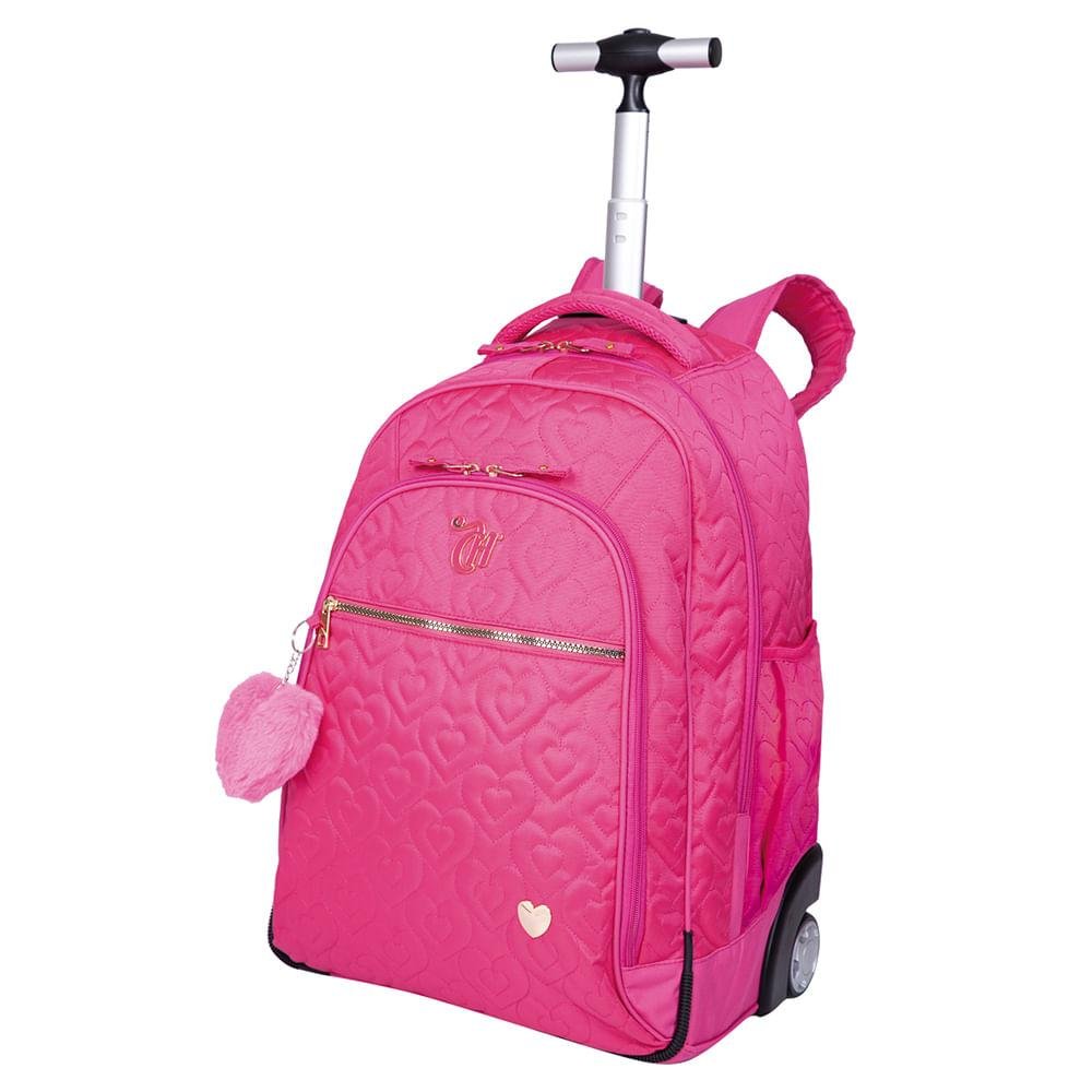 Mochila Carrinho Grande Capricho Crush Rosa Rosa 3