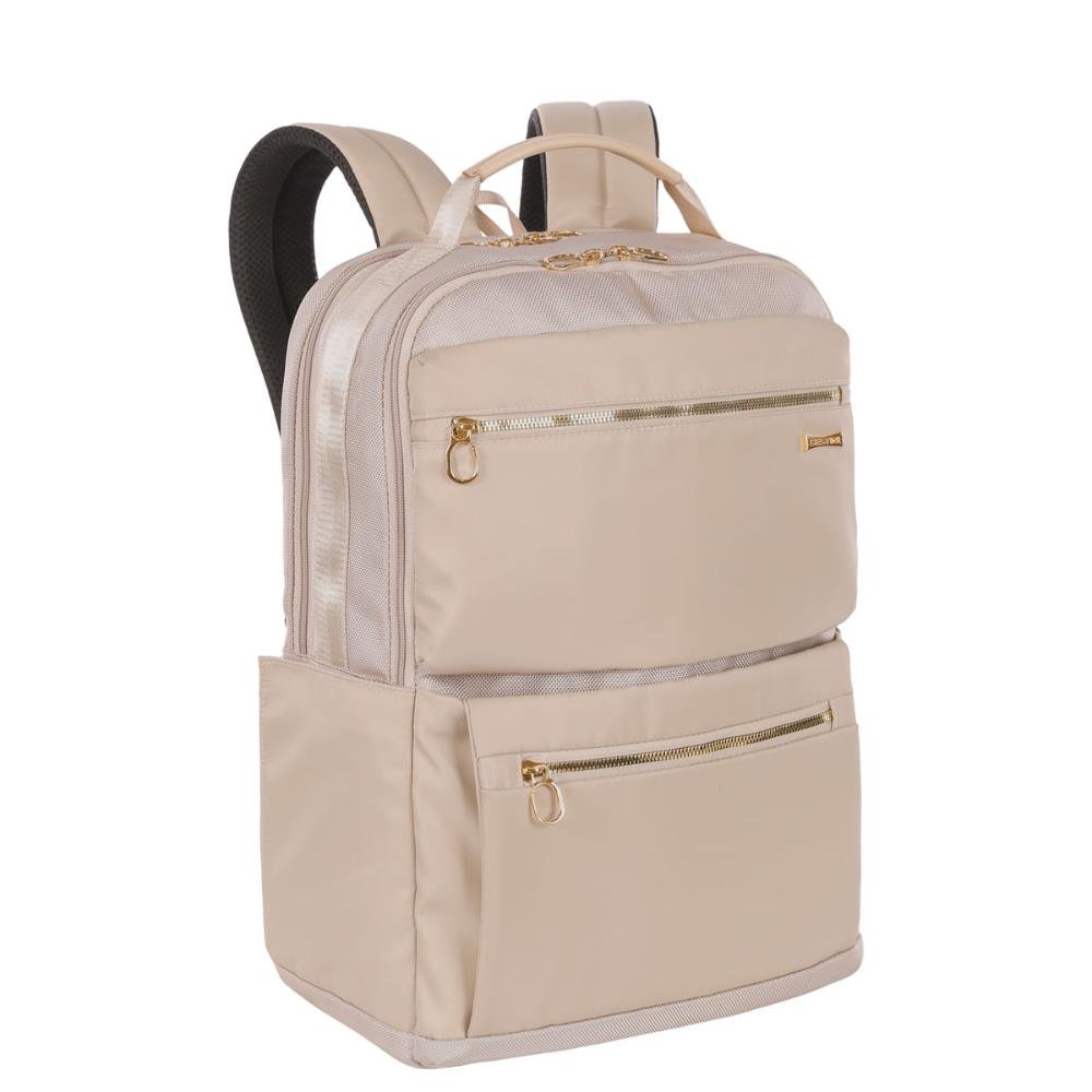 Mochila Grande 2 Compartimentos Notebook 15 Sestini Elegance Bege - Nude Bege 2