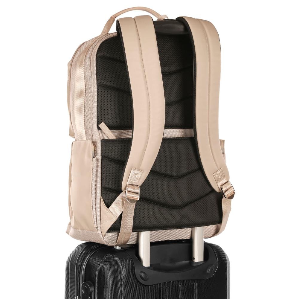 Mochila Grande 2 Compartimentos Notebook 15 Sestini Elegance Bege - Nude Bege 12