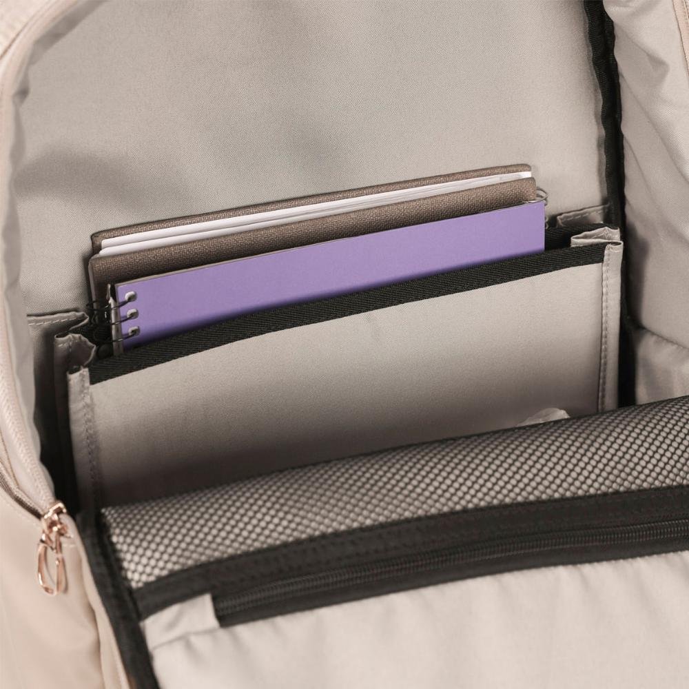 Mochila Grande 2 Compartimentos Notebook 15 Sestini Elegance Bege - Nude Bege 13