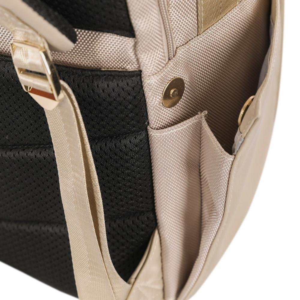 Mochila Grande 2 Compartimentos Notebook 15 Sestini Elegance Bege - Nude Bege 5