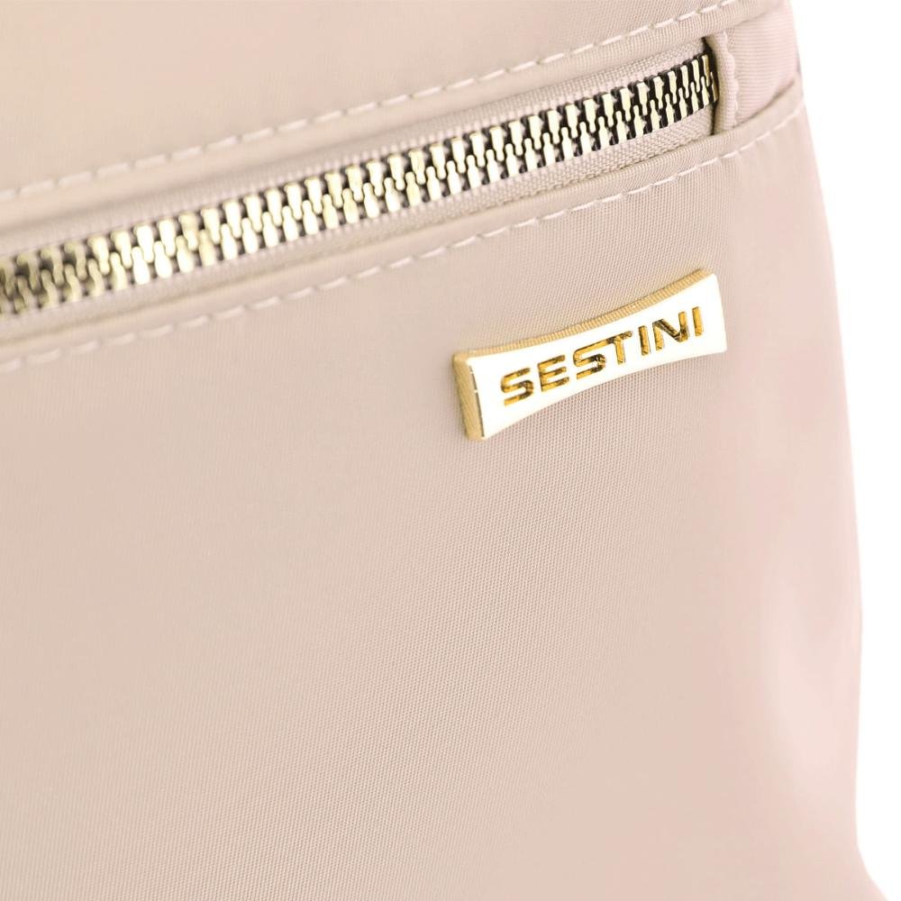 Mochila Grande 2 Compartimentos Notebook 15 Sestini Elegance Bege - Nude Bege 6