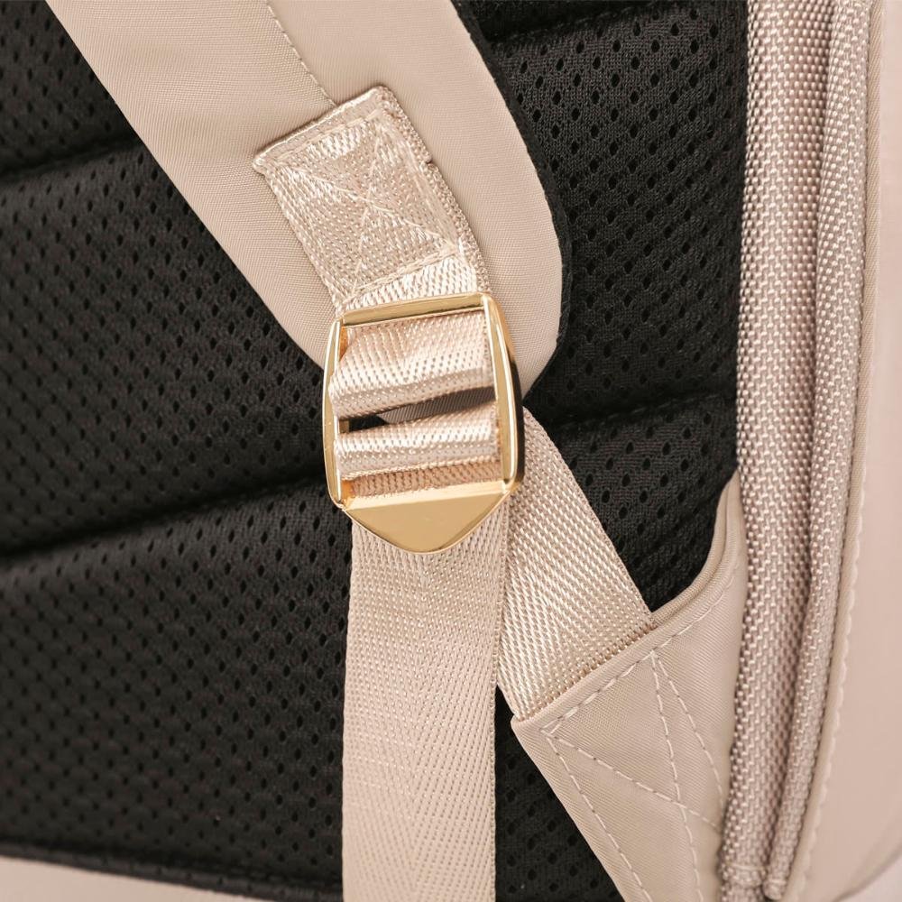 Mochila Grande 2 Compartimentos Notebook 15 Sestini Elegance Bege - Nude Bege 9