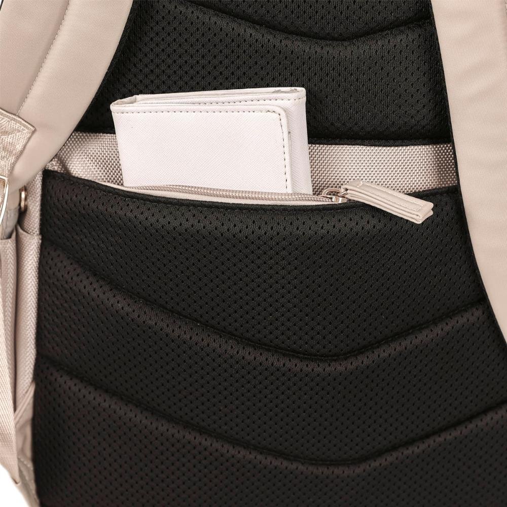 Mochila Grande 2 Compartimentos Notebook 15 Sestini Elegance Bege - Nude Bege 10