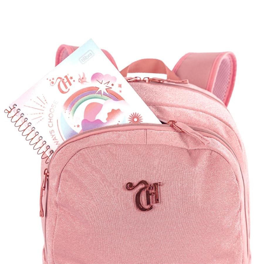 Mochila 2 Compartimentos Capricho Hype - Rose Rosa 5
