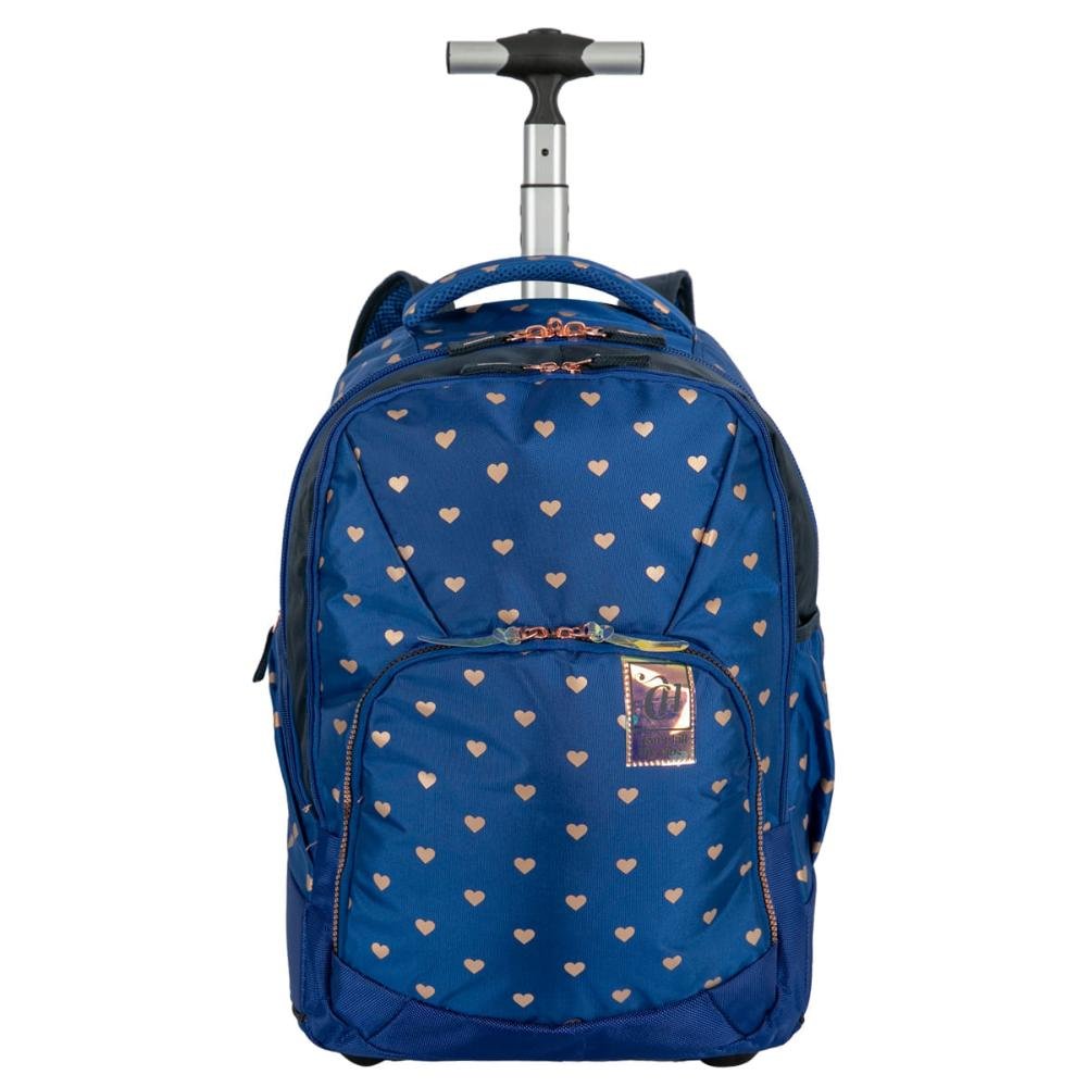 Mochila Carrinho 2 Compartimentos Capricho Wishes - Azul Azul 1