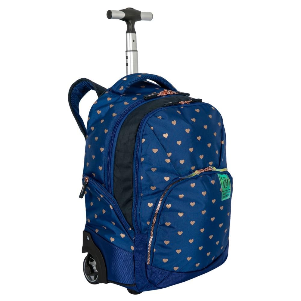 Mochila Carrinho 2 Compartimentos Capricho Wishes - Azul Azul 2