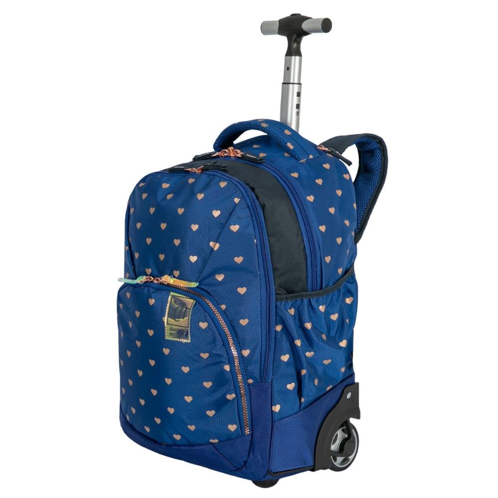 Mochila Carrinho 2 Compartimentos Capricho Wishes - Azul Azul 3