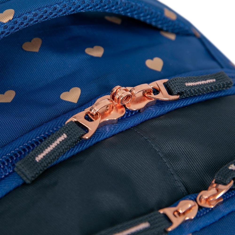 Mochila Carrinho 2 Compartimentos Capricho Wishes - Azul Azul 4