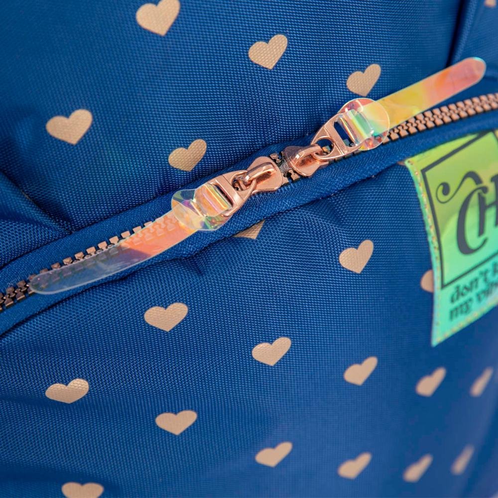 Mochila Carrinho 2 Compartimentos Capricho Wishes - Azul Azul 5