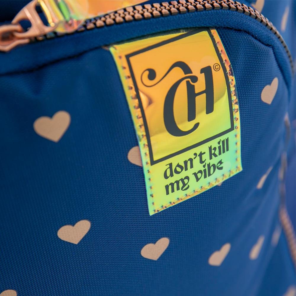 Mochila Carrinho 2 Compartimentos Capricho Wishes - Azul Azul 6