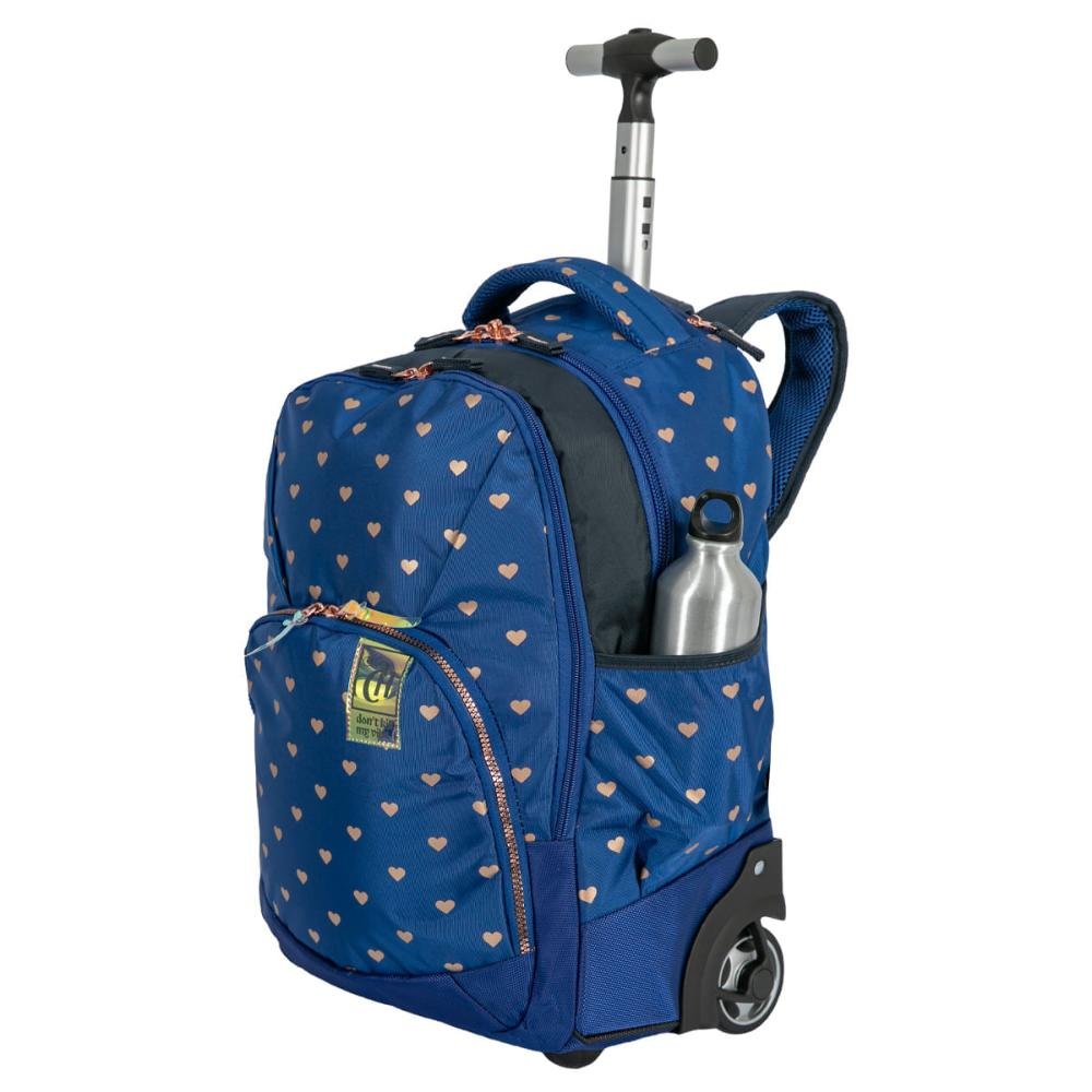 Mochila Carrinho 2 Compartimentos Capricho Wishes - Azul Azul 7