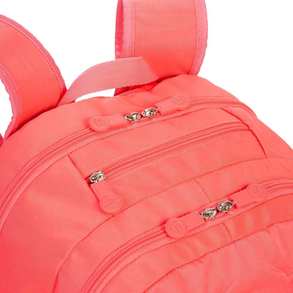 Mochila Grande 2 Compartimentos Paul Frank Classics - Neon Papaya Laranja 5