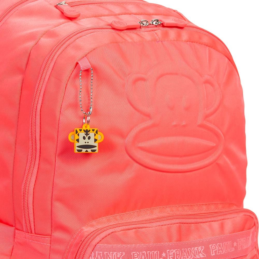 Mochila Grande 2 Compartimentos Paul Frank Classics - Neon Papaya Laranja 7