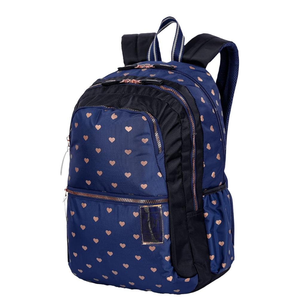 Mochila Grande 2 Compartimentos Capricho Wishes - Azul Azul 3