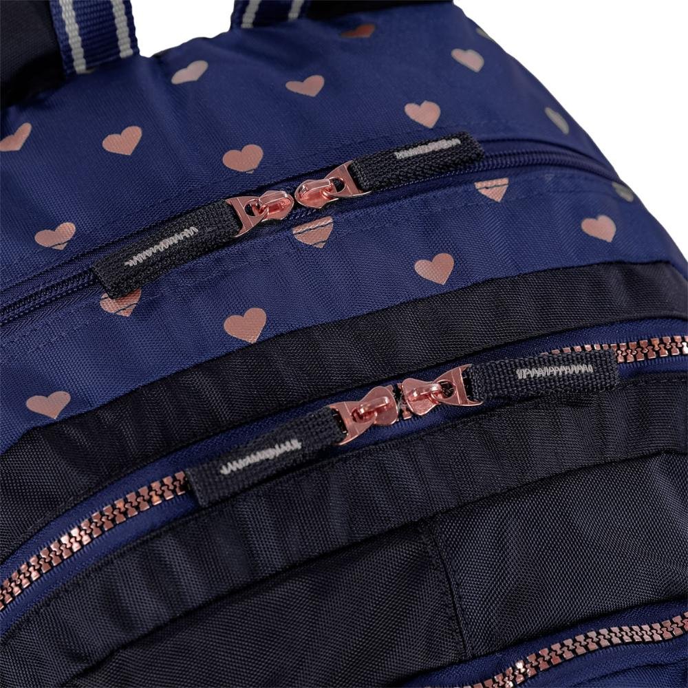 Mochila Grande 2 Compartimentos Capricho Wishes - Azul Azul 6