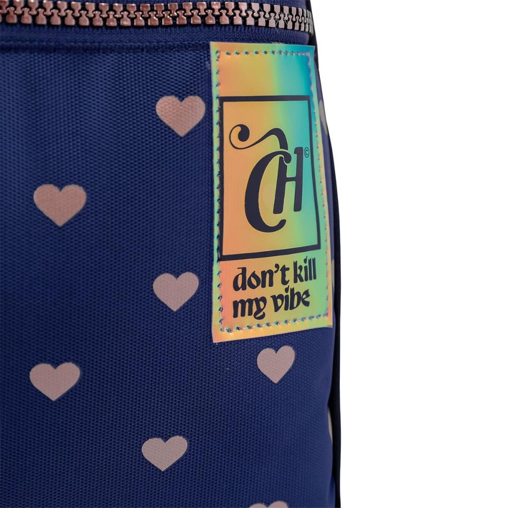 Mochila Grande 2 Compartimentos Capricho Wishes - Azul Azul 7
