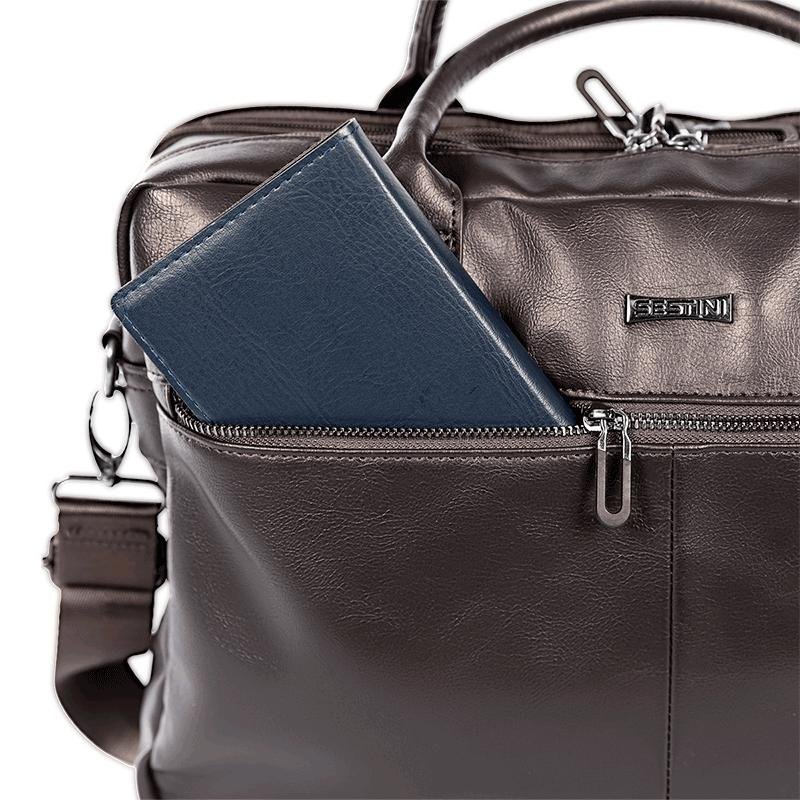 Pasta Executiva 2 Compartimentos Notebook 15 Sestini Active IV Marrom - Café Marrom 6