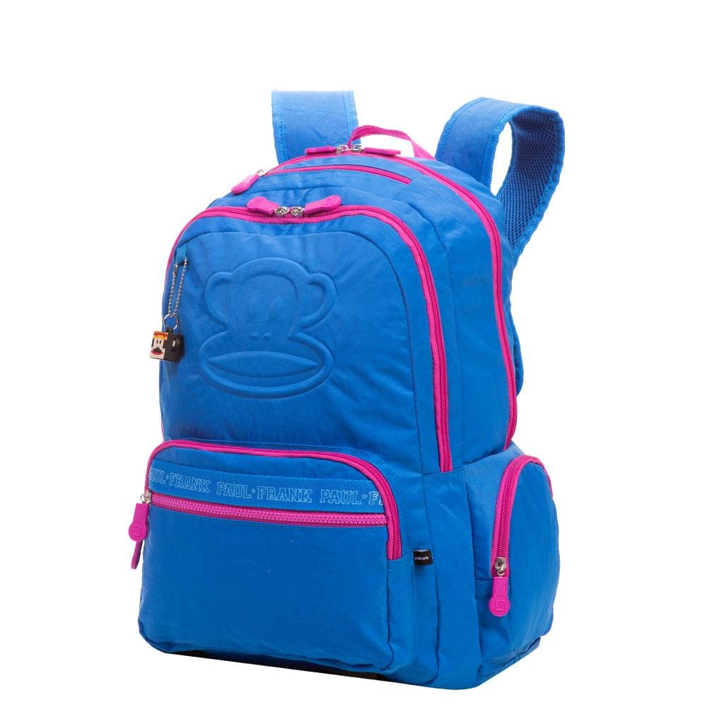 Mochila Grande 2 Compartimentos Paul Frank Classics Azul - Aquamarine Azul 2