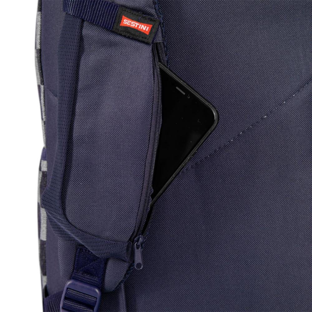 Mochila Sestini Magic - Jeans Xadrez Azul Azul 13