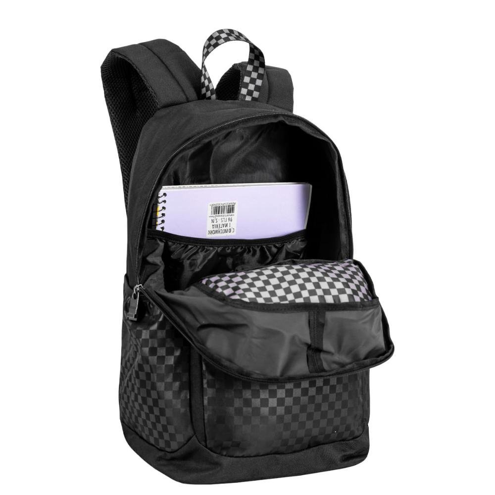 Mochila Sestini Magic - Nailon Xadrez Preto Preto 3