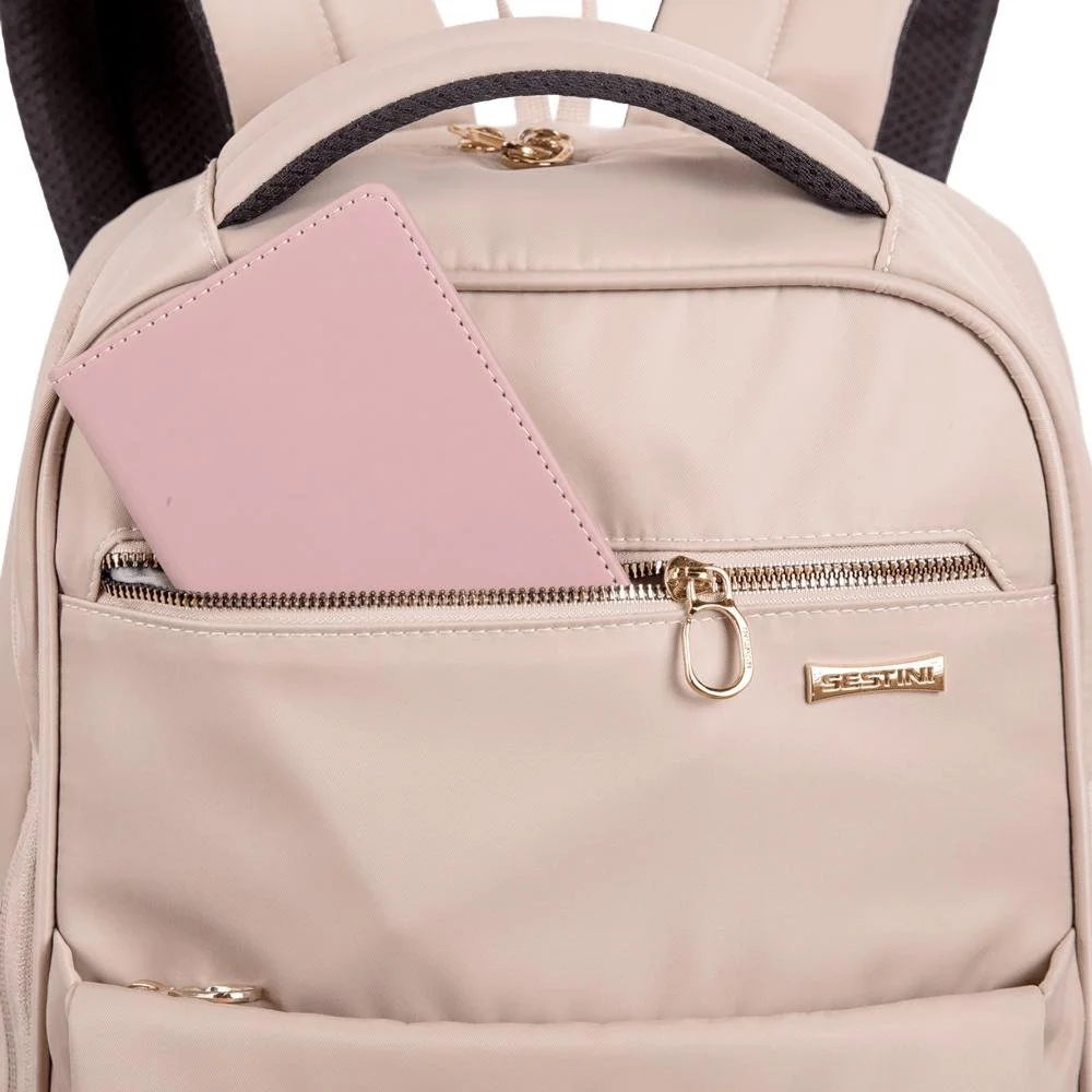 Mochila Grande Slim Notebook 15 Sestini Elegance - Nude Bege 7