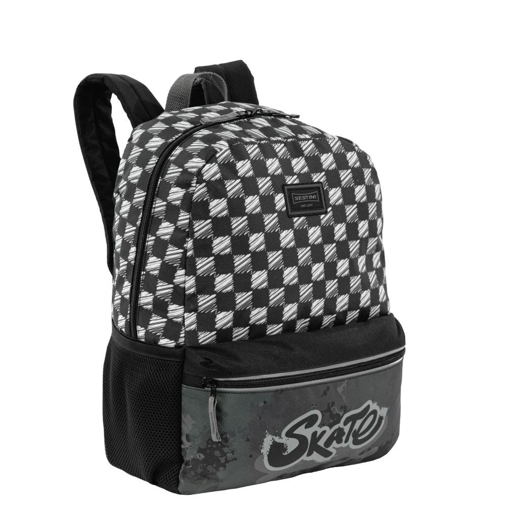 Mochila Grande Sestini Skate - Colorido Preto 2