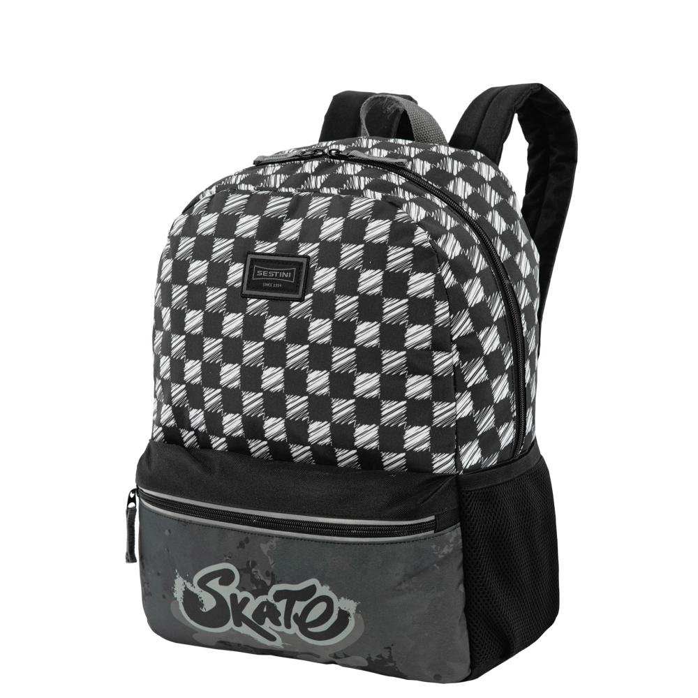 Mochila Grande Sestini Skate - Colorido Preto 3