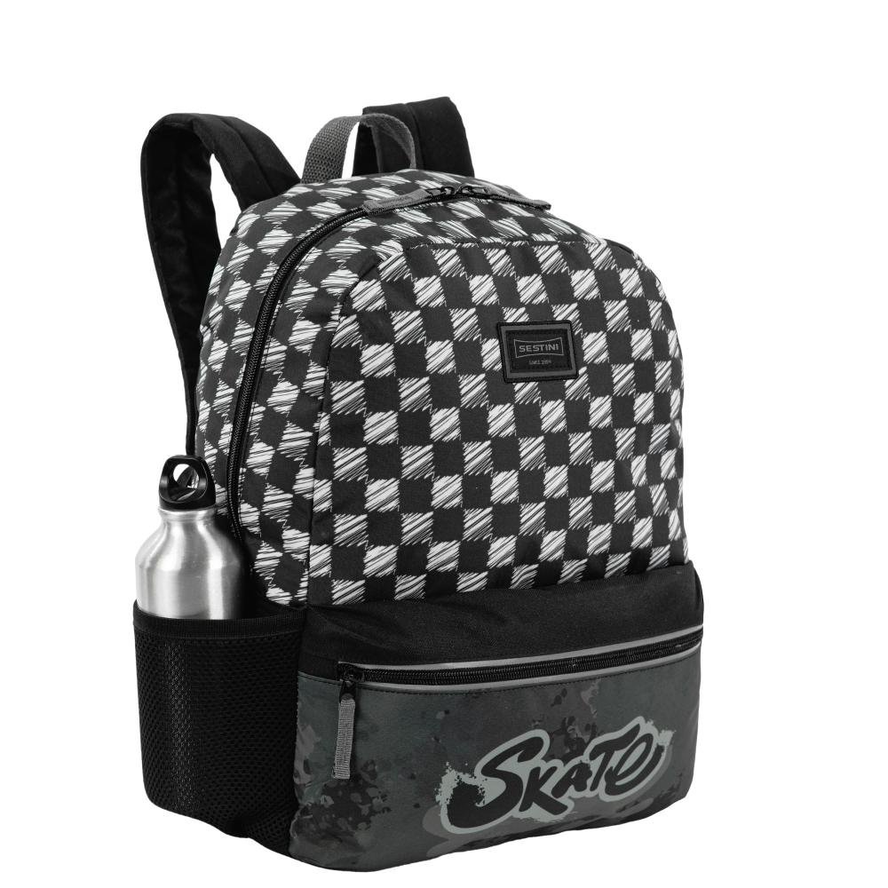 Mochila Grande Sestini Skate - Colorido Preto 8