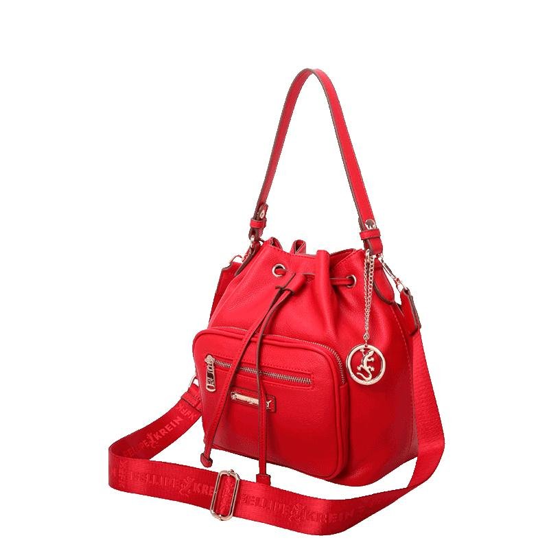 Bolsa Bucket Média Fellipe Krein Ss23 Pockets Fk608 - Vermelho Vermelho 2