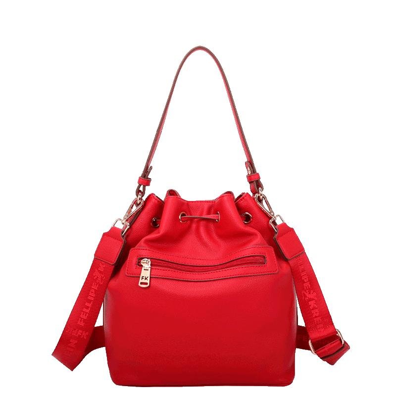 Bolsa Bucket Média Fellipe Krein Ss23 Pockets Fk608 - Vermelho Vermelho 3