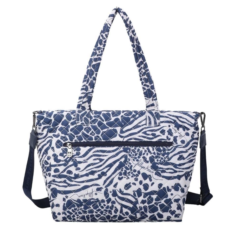 Bolsa Tote Bag Grande Fellipe Krein Ss23 Matelassê Casual Fk635 - Azul Azul 4