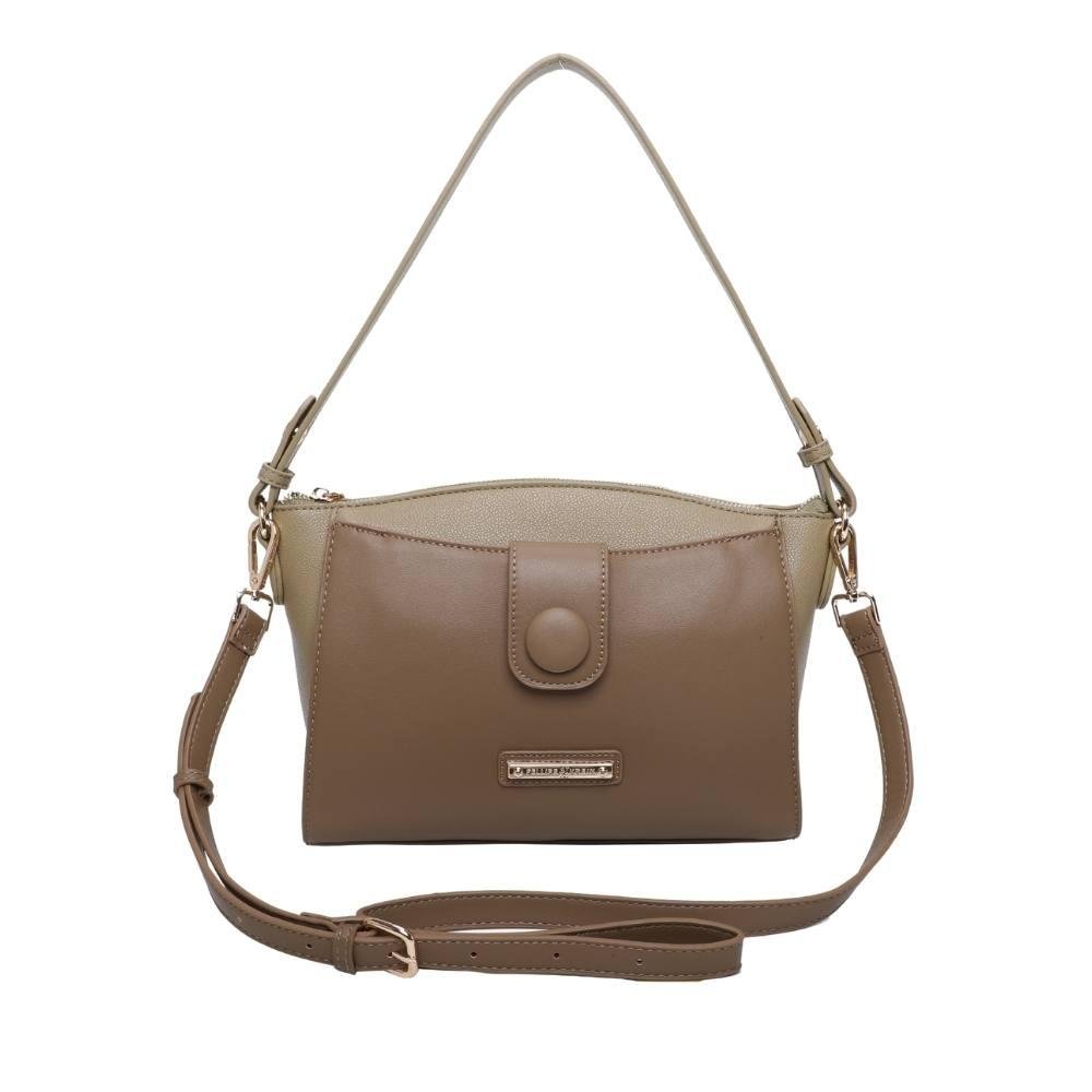 Cross Bag Média Fellipe Krein Aw23 Botão FK553 Marrom - Khaki