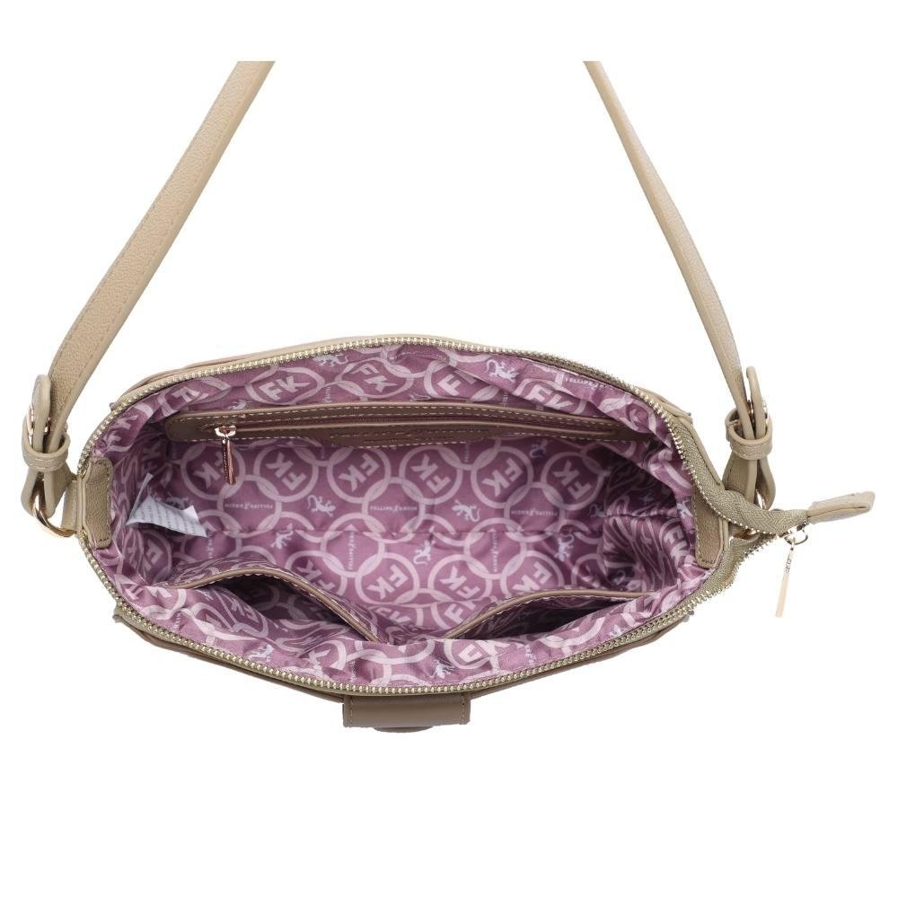 Cross Bag Média Fellipe Krein Aw23 Botão FK553 Marrom - Khaki Marrom 8