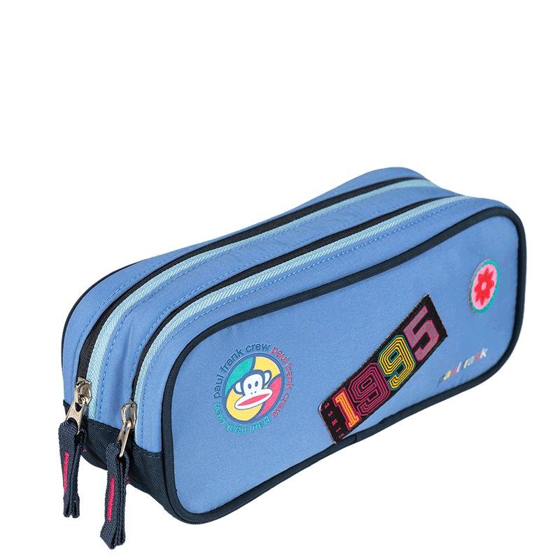 Estojo 2 Compartimentos Paul Frank Casual Patches - Azul Azul 2