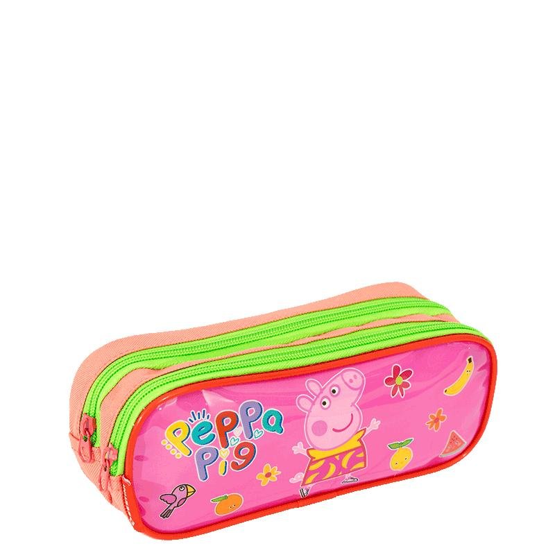 Estojo 2 Compartimentos Peppa Fruits - Colorido Rosa 2