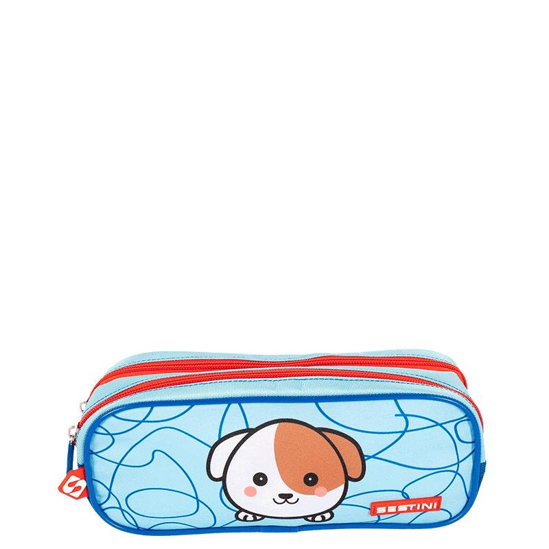 Estojo 2 Compartimentos Sestini Kids Dog 4 - Colorido