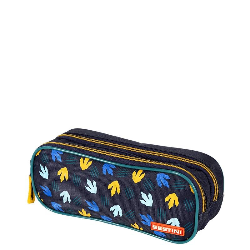 Estojo 2 Compartimentos Sestini Plus Dino - Colorido Preto 3