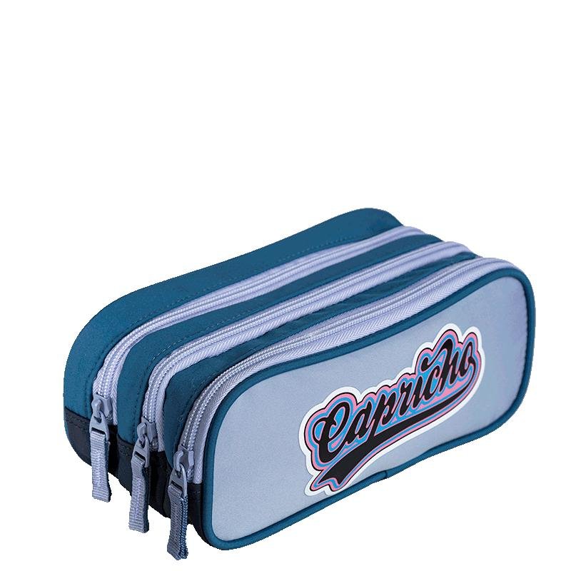 Estojo 3 Compartimentos Capricho Class Cosmic Patches - Azul Azul 2