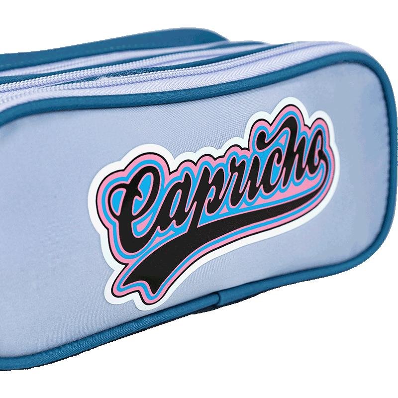 Estojo 3 Compartimentos Capricho Class Cosmic Patches - Azul Azul 5