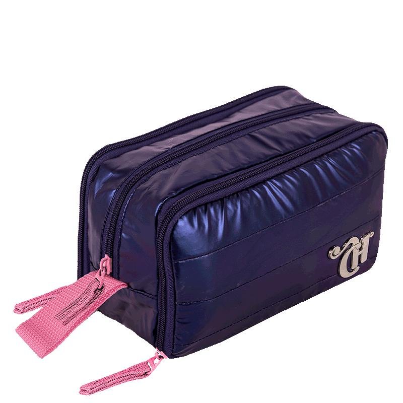 Estojo Box Especial 3 Compartimentos Capricho Puffer Azul - Metálico Azul 2