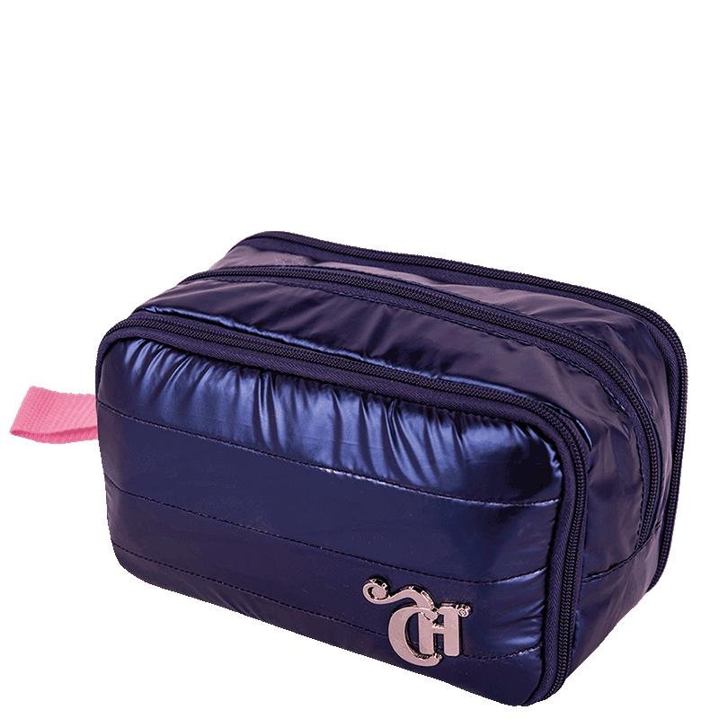 Estojo Box Especial 3 Compartimentos Capricho Puffer Azul - Metálico Azul 3