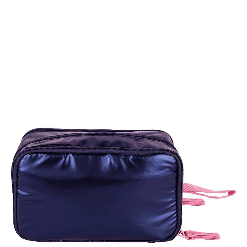 Estojo Box Especial 3 Compartimentos Capricho Puffer Azul - Metálico Azul 4