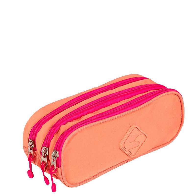 Estojo 3 Compartimentos Sestini Lover Laranja - Pêssego Laranja 2