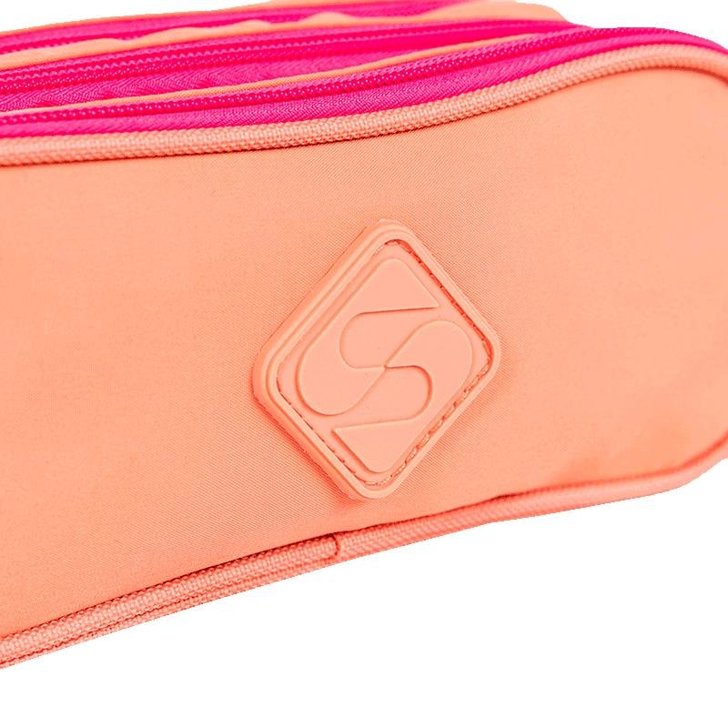 Estojo 3 Compartimentos Sestini Lover Laranja - Pêssego Laranja 5