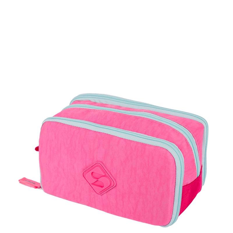 Estojo Box Especial 3 Compartimentos Crinkle 2 Double Rosa - Pink Rosa 3