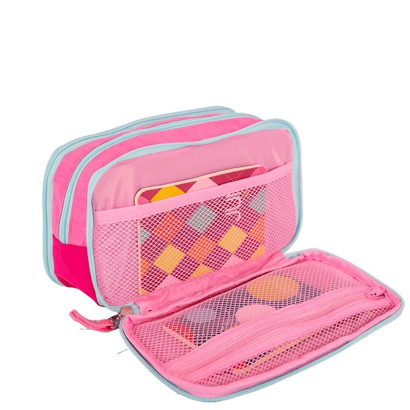 Estojo Box Especial 3 Compartimentos Crinkle 2 Double Rosa - Pink Rosa 6